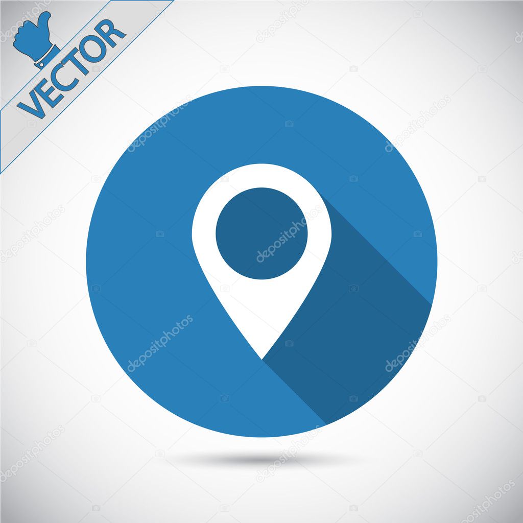 Map pointer flat icon