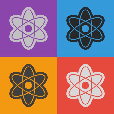 Atom simgesi. düz tasarım