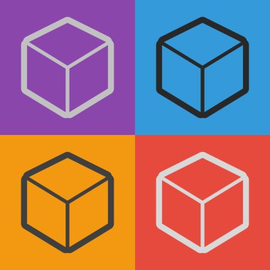 3D küp logo tasarım simgesi