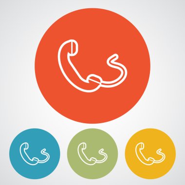 telefon, düz simgesi