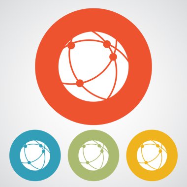 Küresel teknoloji ya da sosyal ağ simgesini