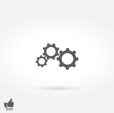 dişli simgesi. Düz tasarım biçimi