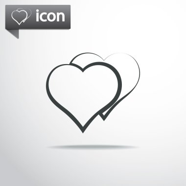 Kalp simgesi düz tasarım