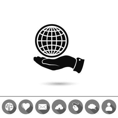 Küre simgesi düz tasarım