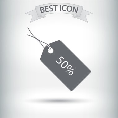 yüzde 50 etiketi simgesi