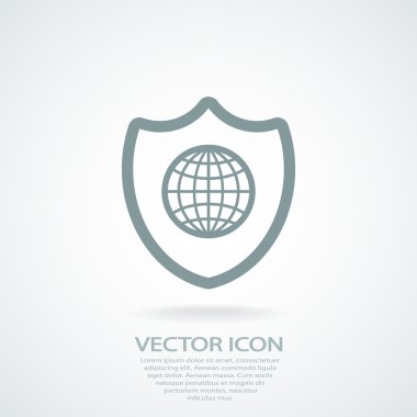 Kalkan simgesi. düz tasarım biçimi