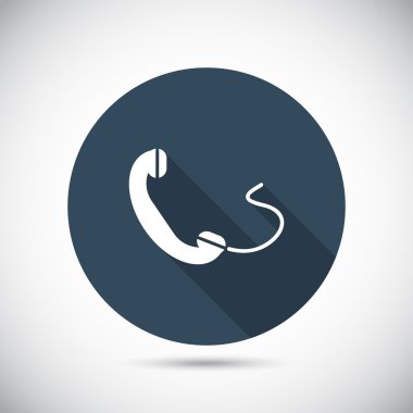 telefon, düz simgesi