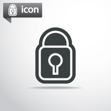 Kilit simgesi. Düz tasarım stili