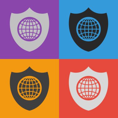 Kalkan simgesi. düz tasarım biçimi