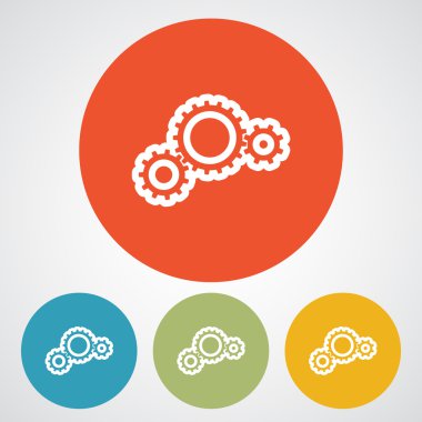 dişli simgesi. Düz tasarım biçimi