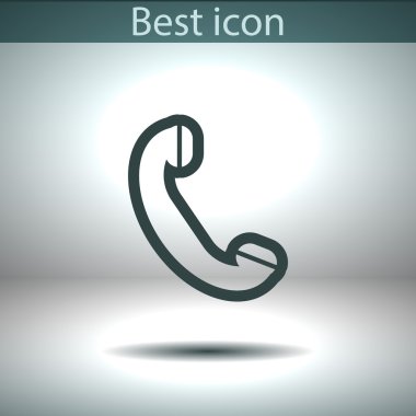 telefon, düz simgesi