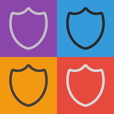 Kalkan simgesi. düz tasarım biçimi