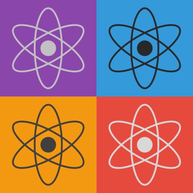 Atom simgesi. düz tasarım