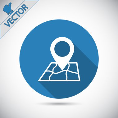 harita işaretçisi düz simgesi