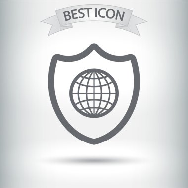 Kalkan simgesi. düz tasarım biçimi