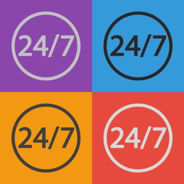 bir gün ve 7 gün 24 saat bir hafta simgesi.