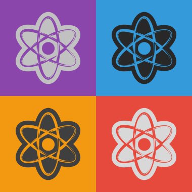 Atom simgesi. düz tasarım