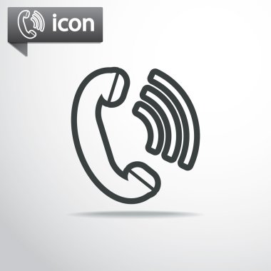 telefon, düz simgesi