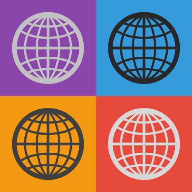 Küre simgesi düz tasarım