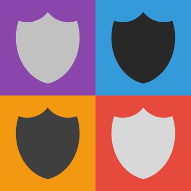 Kalkan simgesi. düz tasarım biçimi