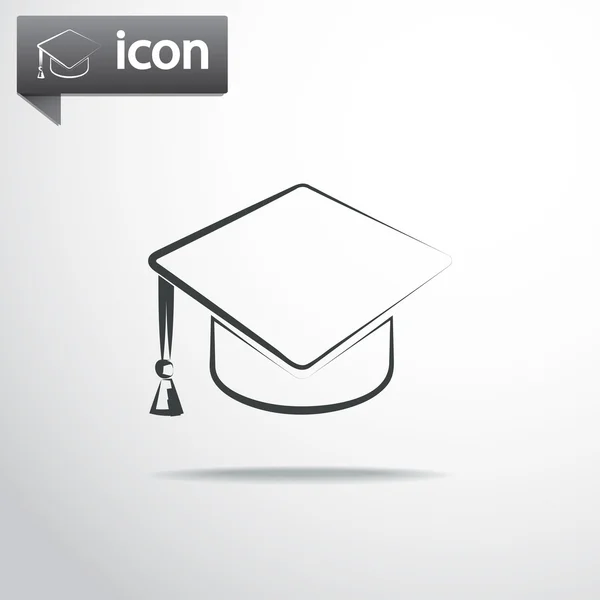 Graduatie cap pictogram — Stockvector