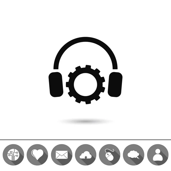 Headphones ícone ilustração — Vetor de Stock