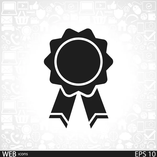 Badge with ribbons icon — Stock Vector