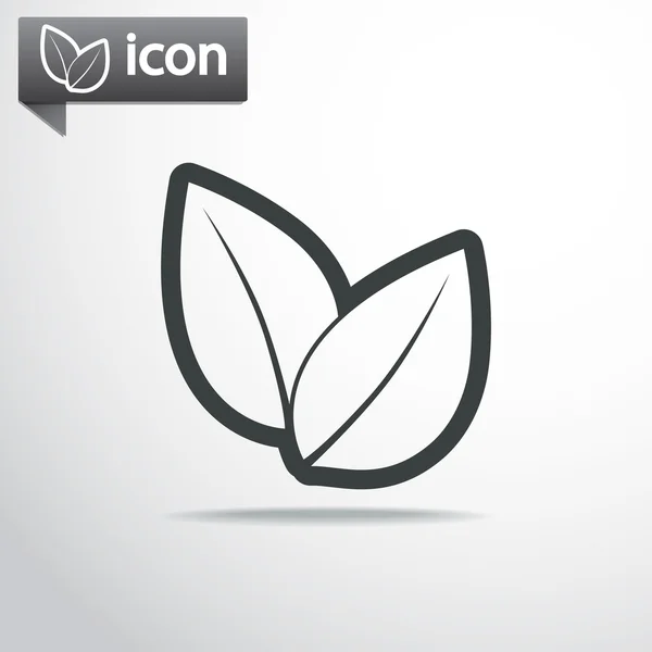 Leaf flat icon — Stock Vector