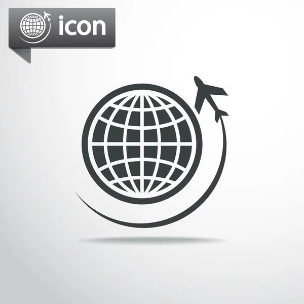 Globo con icono de avión — Vector de stock