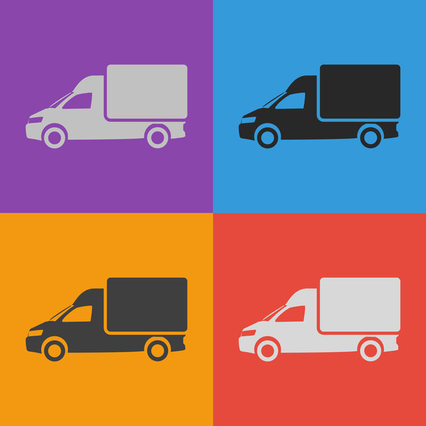 Плоская икона грузовика