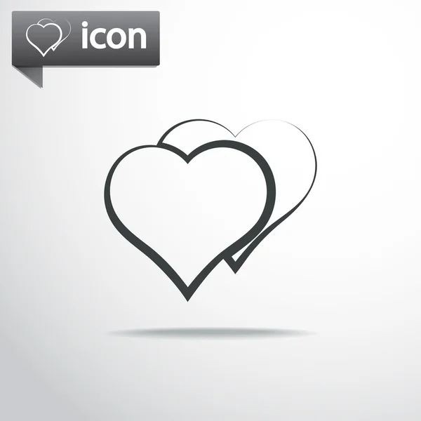 การออกแบบแบนของไอคอนหัวใจ — ภาพเวกเตอร์สต็อก