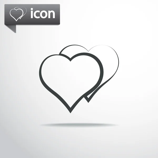 Heart Icon flat design — Stock Vector