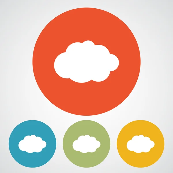 Gaya desain Cloud icon Flat - Stok Vektor