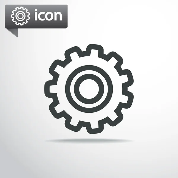 Gear icon. Flat design style — Stock Vector