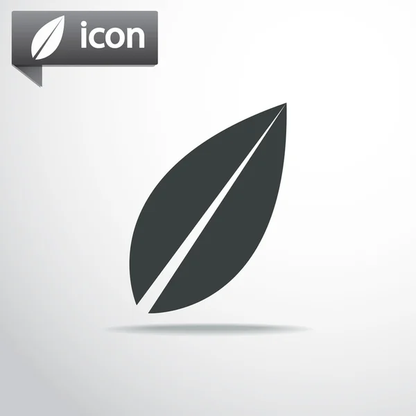 Icono plano de hoja — Vector de stock