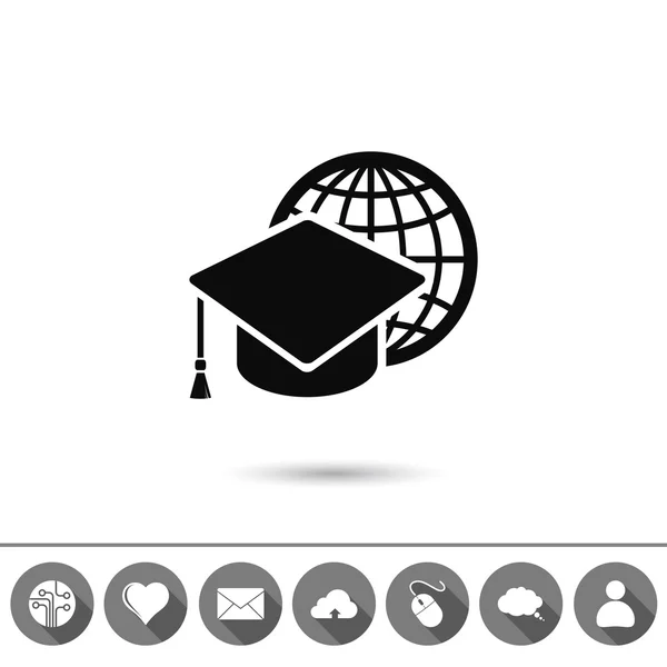 Graduatie cap pictogram — Stockvector