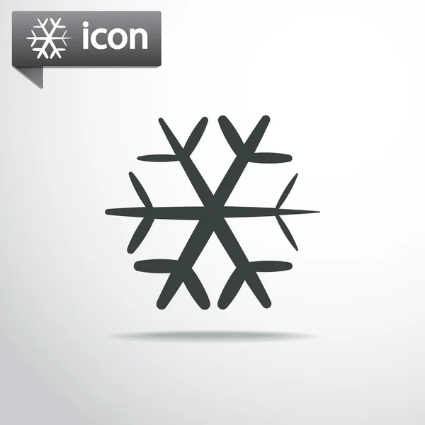 Flocon de neige icône plate — Image vectorielle