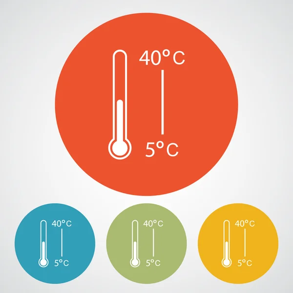 Thermometer-Symbol gesetzt — Stockvektor