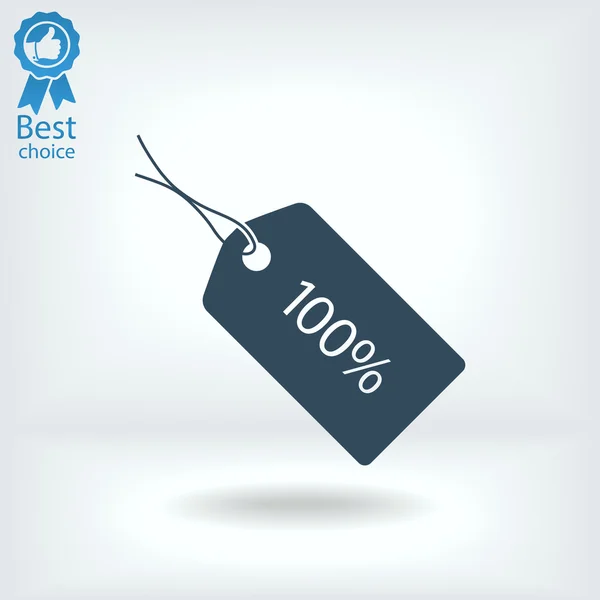 100 percent's tag icon — Stock Vector