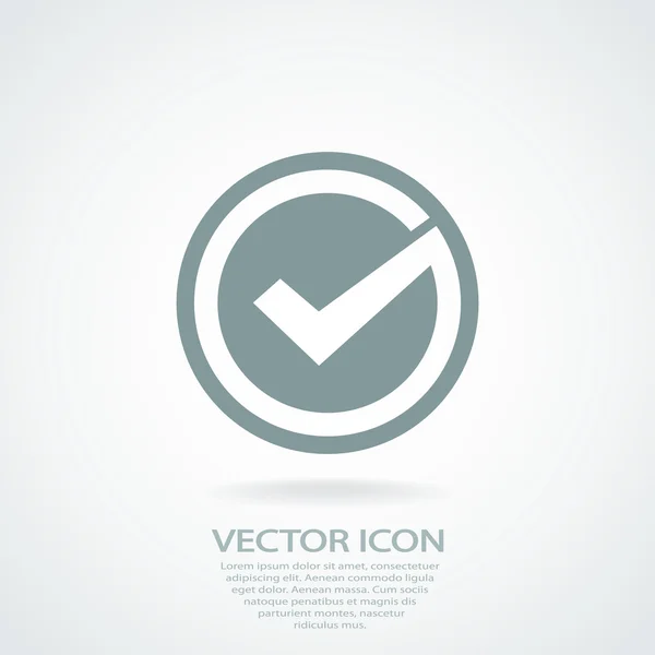 Confirma el icono. Estilo de diseño plano — Vector de stock