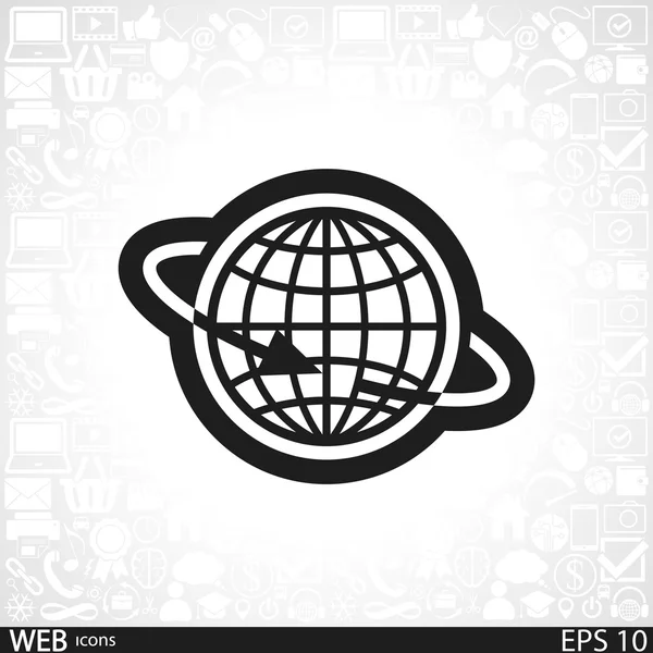 Globo Icono Diseño plano — Vector de stock