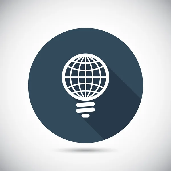 Global light bulb icon — Stock Vector
