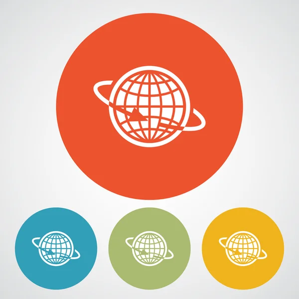 Globe Icon Design plat — Image vectorielle
