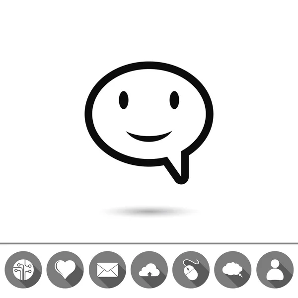 Sonrisa hablando icono de la burbuja — Vector de stock