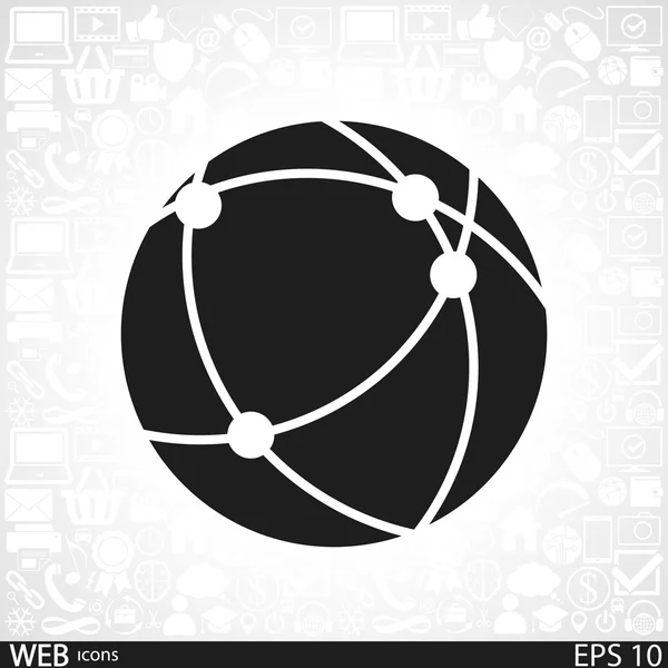 Wereldwijde technologie of sociale netwerkpictogram — Stockvector