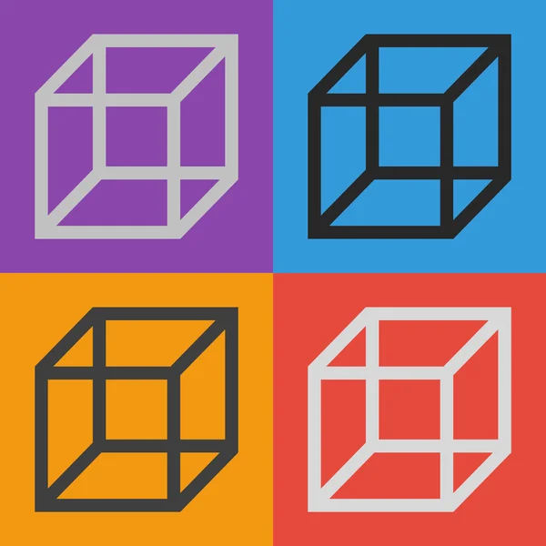 Icono de diseño de logotipo de cubo 3D — 图库矢量图片