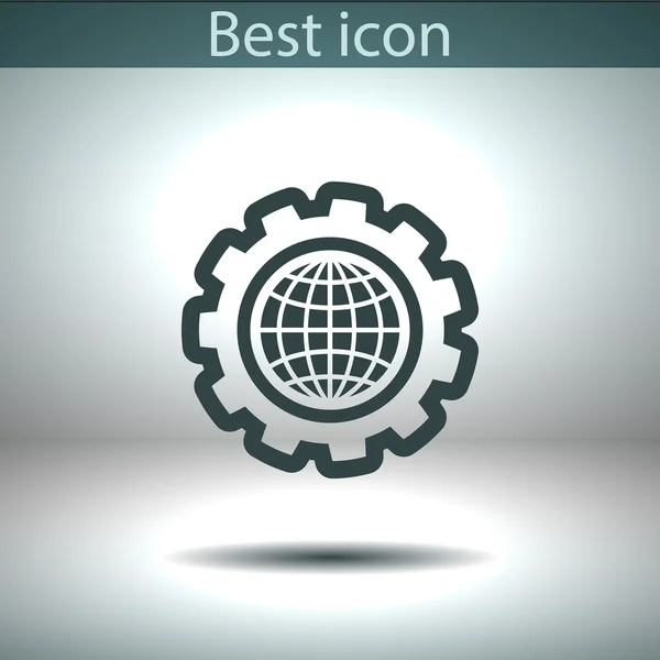 Globe Icon Design plat — Image vectorielle