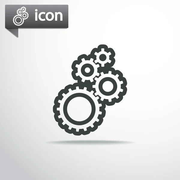 Gear icon. Flat design style — Stock Vector