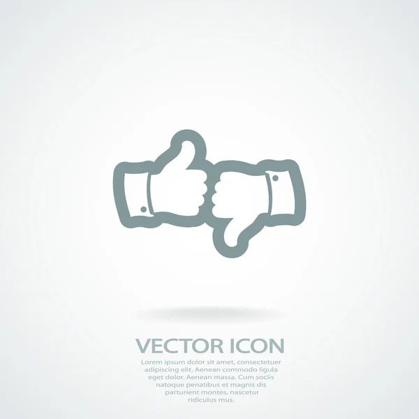 Pulgar hacia arriba icono — Vector de stock