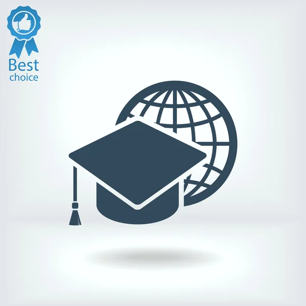 Graduatie cap pictogram — Stockvector